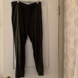 Dark gray joggers with zippers